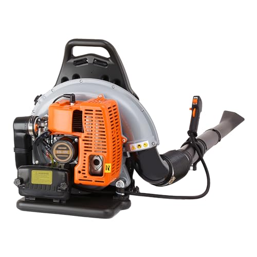 63 CCM Benzin-Rückentragbarer Laubbläser, 2-Takt-tragbarer Staubbläser, drehzahlgeregelter luftgekühlter Motor, Gartenstaubsauger, 6800 U/min von Jolre