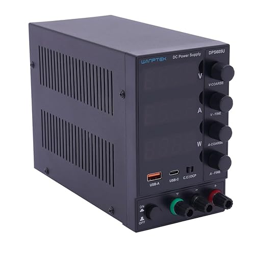 Labornetzteil, 30V/60V 5A/10A Schaltnetzteil, einstellbares DC-Netzteil, einstellbares Labornetzteil, mit 4-stelliger LED-Anzeige, schwarz. (DPS605U) von Jolre