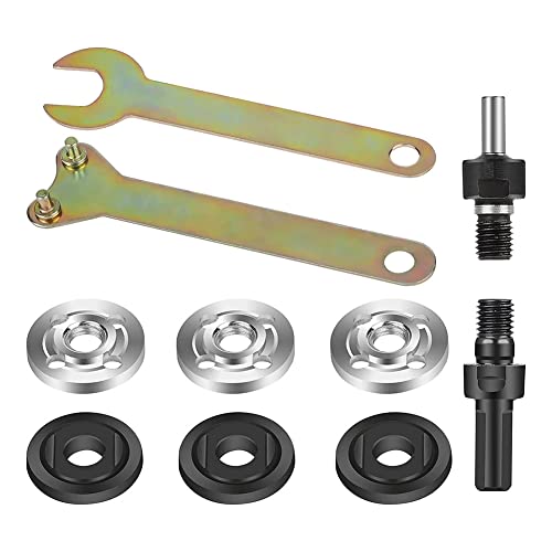 Jolsaawie Bohrer-Winkelschleifer-Adapter, 6-Mm-/10-Mm-Aufnahmedorn-Adapter mit Flanschmutter-Teilesatz und 2 SchraubenschlüSseln von Jolsaawie