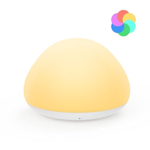 JolyWell Nachtlicht Kinder, RGB Silikon Stilllicht Nachttischlampe, USB Wiederaufladbar, Mit Timer Dimmbar Touch Kinderbett Nachtlicht, Kinder Schlafzimmer Dekor Kinder Geschenke von JolyWell
