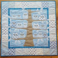 Babydecke Eulenbaum Blau 80x80 cm von JolysHomemade