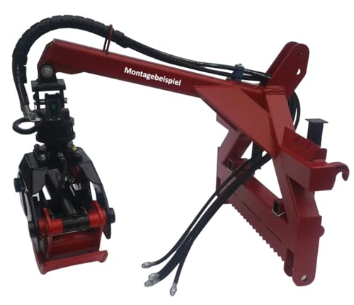 Joma-Tech Kombianbaurahmen Euro- und Dreipunkt mit Forstgreifer OG12, Pendelgelenk und 3t Bolzen Rotator von Joma-Tech