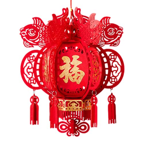 Chinesische Papierlaterne, Rote Fu 3D Puzzle Laterne, Chinesische Neujahrsdekoration, 2024 Frühlingsfest Dekorationen, Hängende Ornament Fuzi Laterne Für Restaurantfeiern (Vlies) von Jomewory
