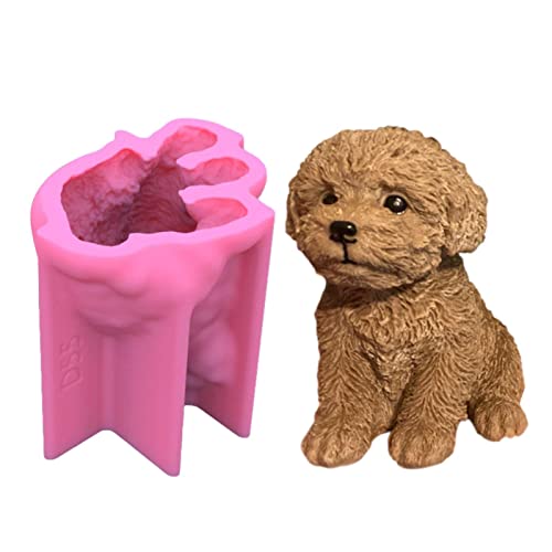 Jomewory 3D Antihaft Hund Kerze Silikonform, Harzform Tier Seifenform Für Harz DIY Aromatherapie Kerze Kuchen Tischdekoration Desserts von Jomewory