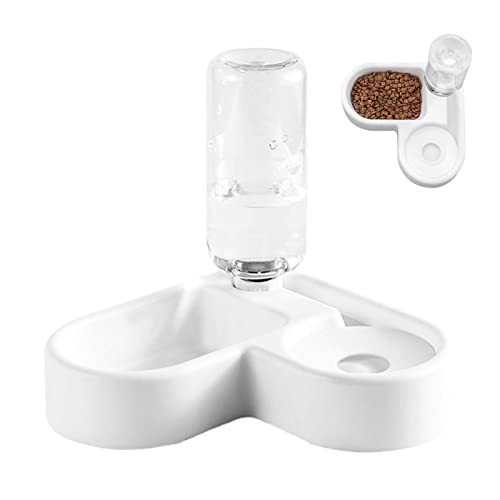 Jomewory Automatischer Wasserspender für Katzen und Hunde, 3.8L Futterautomat und Wasserspender, Futter und Wassernapf für Katzen und kleine Hunde - Automatische Wasserversorgung (Weiß) von Jomewory