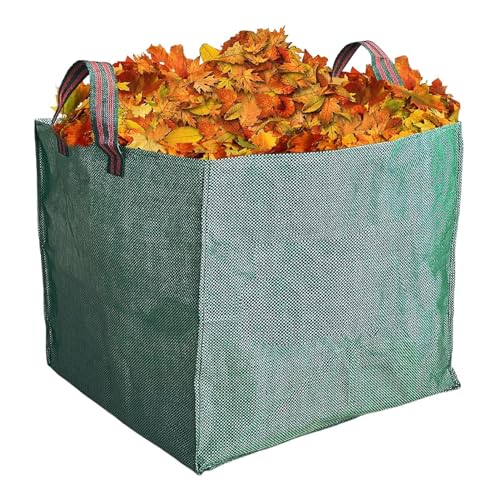 Jomewory Gartenabfallsack, Faltbarer Laubsack mit Griffen, UV-Stabil und Wasserabweisend, Wiederverwendbare und Stabile Gartensäcke, für Pool, Rasen, Hof, Garten, Obstgarten - 50x50x50cm von Jomewory