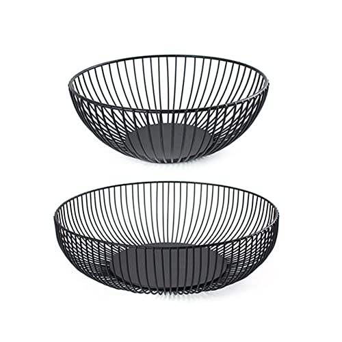 Jomewory Obstkorb, 2 Stück Obstschale Schwarz Matt, Eisenkunstschale mit Hohlem Design, Runde Metallkorb für - Gemüse, Zeitung, Snack Korb, Moderner Fruchtkorb Jomewory Obstkorb, 2 Stück Obstschale Schwarz Matt, Eisenkunstschale mit Hohlem Design, Runde Metallkorb für - Gemüse, Zeitung, Snack Korb, Moderner Fruchtkorb von Jomewory