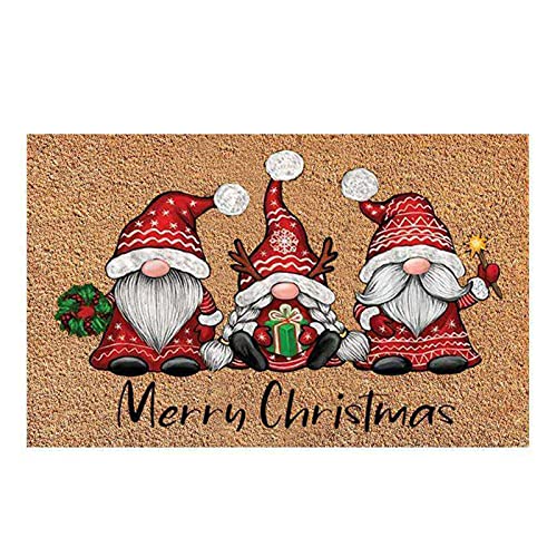 Jomewory Weihnachtsmatte Wichtel Fußmatte 40 X 60 cm, Weihnachts Willkommensboden Fußmatte, rutschfeste und Waschbare Weichbodenmatte, Für Flur Indoor Outdoor Dekoration von Jomewory