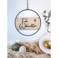 3D Schild Frohe Weihnachten | Holzschild Wandkranz Türschild Advent Weihnachtsdeko Effekt Weihnachtschmuck von JomihUnique