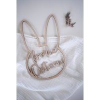Kranz Frohe Ostern | Osterhase Aus Holz Osterdeko Türkranz Holzkranz Loop Türring Osterkranz von JomihUnique