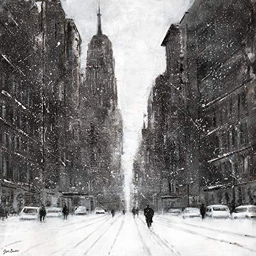 Jon Barker WDC101317 Kunstdruck auf Leinwand, 40 x 40 cm (Averses Schnee, 5. Avenue), Mehrfarbig, 40 x 40 x 3, 8 cm von Jon Barker