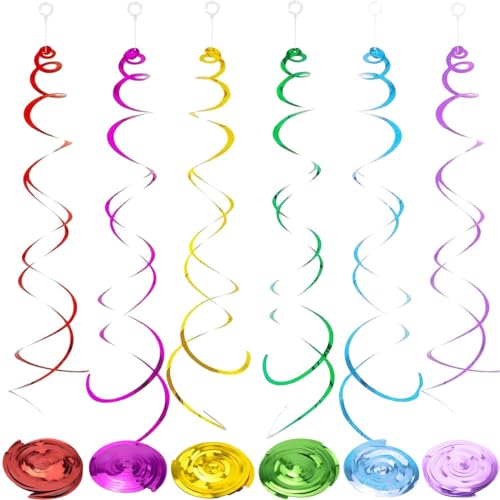 Hängende Spiralen Girlande Folien Wirbel Deko Spiral Girlanden Deckenhänger Spiral Luftschlangen für Fasching Geburtstag Karneval Party –18 STK- von Jonami