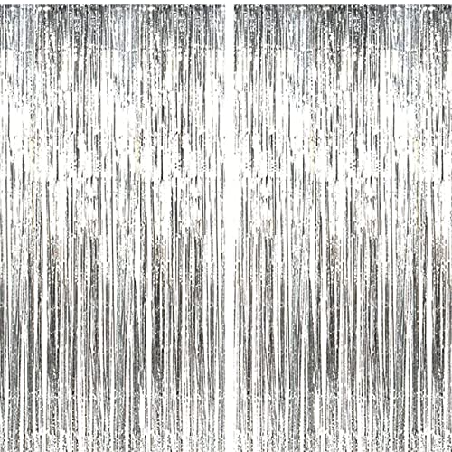 Jonami 2 Lametta Vorhänge Silber, Folie Fransen Vorhang Schimmer, Metallic Tinsel Vorhange Hintergrund Fringe Glitzervorhänge Fransenvorhang Metallfolie fur Party Deko Geburtstagsdeko -2stk- Jonami 2 Lametta Vorhänge Silber, Folie Fransen Vorhang Schimmer, Metallic Tinsel Vorhange Hintergrund Fringe Glitzervorhänge Fransenvorhang Metallfolie fur Party Deko Geburtstagsdeko -2stk- von Jonami