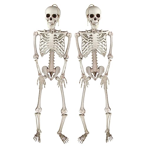 Jonami Halloween Skelett Deko Realistisch Gruselig Skelette Stellbar Kunststoff Wetterfest Innen Außen Party Horror Zubehör – 2 Stück 41cm von Jonami