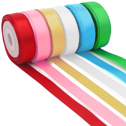 Jonami Satinband 6 Farben 22mX20mm, Schleifenband Geschenkband Bänder zum Basteln, Polyester Seidenband Dekoband Stoffband Set für Hochzeit Dekoration, Geschenk Verpacken, Basteln Jonami Satinband 6 Farben 22mX20mm, Schleifenband Geschenkband Bänder zum Basteln, Polyester Seidenband Dekoband Stoffband Set für Hochzeit Dekoration, Geschenk Verpacken, Basteln von Jonami