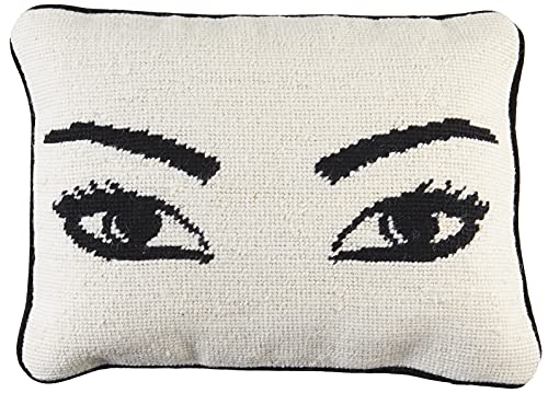 Jonathan Adler Eyes Needlepoint Throw Pillow One Size, Natur von Jonathan Adler