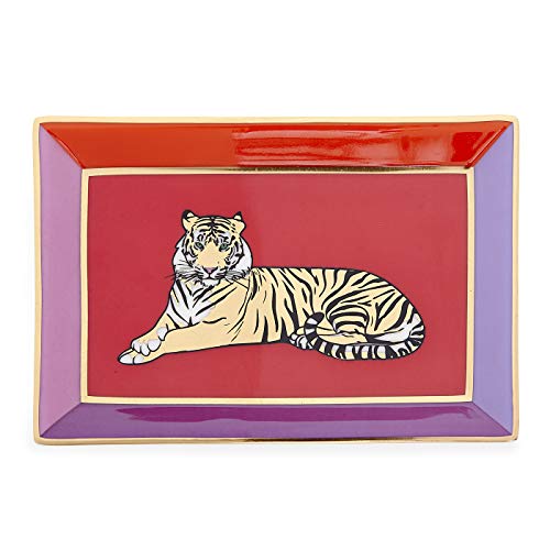 Jonathan Adler Safari Rechteckiges Tablett, Porzellan, Mehrfarbig, One Size von Jonathan Adler