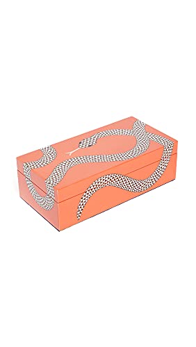 Jonathan Adler Small Eden Lacquer Dekorative Box, Lackware, Orange von Jonathan Adler