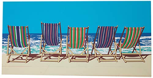 Jonathan Sanders Five Deckchairs 30 x 60cm Canvas Print Leinwanddruck, Mehrfarbig, 30 x 60 cm von Jonathan Sanders