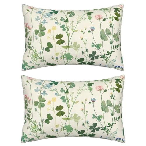 Outdoor Kissen Floral Kissenbezug 40 x 70 , Outdoorkissen Kissenhüllen 2er Set Kissenbezüge Patchwork Muster Deko Kissen, Sofakissen Zierkissen Bezug Lounge Kissen, Outdoor Garten Balkon Terrasse J276 von Jonceen