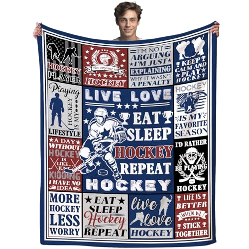 Jonecea Eishockey-Decke für Herren, Teenager, Jungen, Kinder, Hockey-Sachen, Wintersport-Thema, lustige Sport-Geschenke für Spieler, Mädchen, Teenager, 127 x 101 cm Jonecea Eishockey-Decke für Herren, Teenager, Jungen, Kinder, Hockey-Sachen, Wintersport-Thema, lustige Sport-Geschenke für Spieler, Mädchen, Teenager, 127 x 101 cm von Jonecea