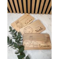 Personalisiertes Vesperbrett Für Kinder Mit Tiermotiven Personalisiertes Vesperbrett Für Kinder Mit Tiermotiven von JoneliHandmade