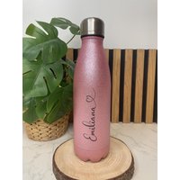 Thermosflasche/Trinkflasche Rosa Glitzer Personalisiert Mit Dem Namen , 500Ml von JoneliHandmade