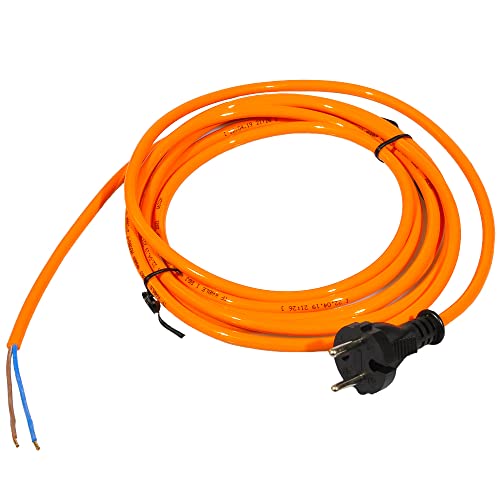 Anschlussleitung Zuleitung Polyurethane 2-polig mit Stecker 2 Meter / 4 Meter H07BQ-F PUR 2 x 1,5mm2 Orange Stromkabel Baustellenkabel IP44 (4 Meter) von Jonex