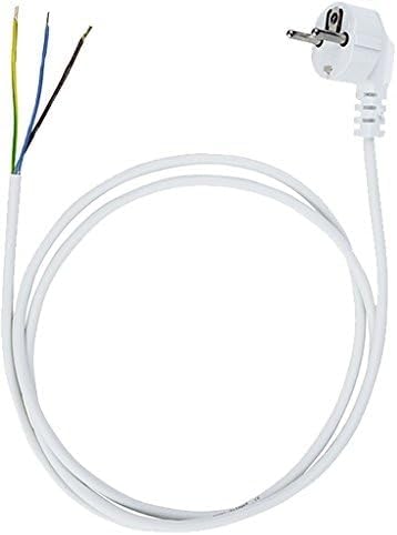 Anschlussleitung Zuleitung Stecker Netzkabel Stromkabel 3-polig 3 x 1,5mm2 (3.0 Meter, Weiss) von Jonex