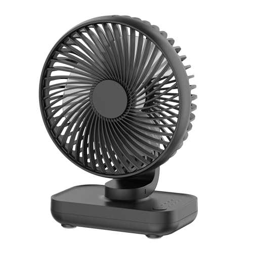 Joneytech USB Mini Ventilator, akku-betriebener Tischventilator mit 4000mAh und 4 Geschwindigkeiten, leistungsstarker und geräuscharmer Tischventilatoren für Büro, Schlafzimmer und Außenbereich von Joneytech