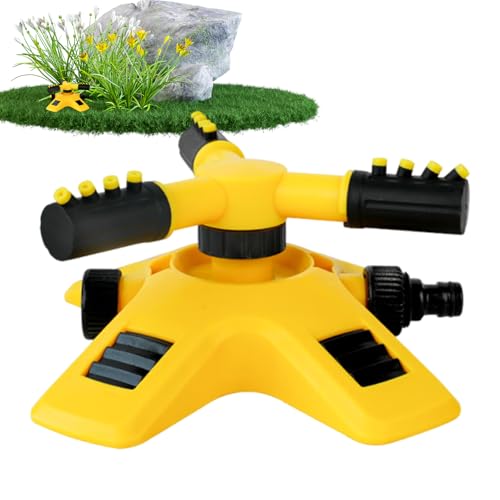 Gartenberegnungssprinkler für Große Rasenflächen, 360° Automatischer Rotationssprinkler, Dreifach Verzweigtes Erweiterbares System mit Serienanschluss, Gleichmäßige Bewässerung, für Rasen, Blumenkäste Gartenberegnungssprinkler für Große Rasenflächen, 360° Automatischer Rotationssprinkler, Dreifach Verzweigtes Erweiterbares System mit Serienanschluss, Gleichmäßige Bewässerung, für Rasen, Blumenkäste von Jongyumo