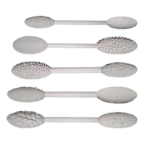 Jongyumo 5 Stück Tonmuster Texturwerkzeuge, Doppelkopf Prägerollen aus Harz für Keramik Modelliermasse, Modelliermuster Roller Bastelset mit Ergonomischen Griffen von Jongyumo