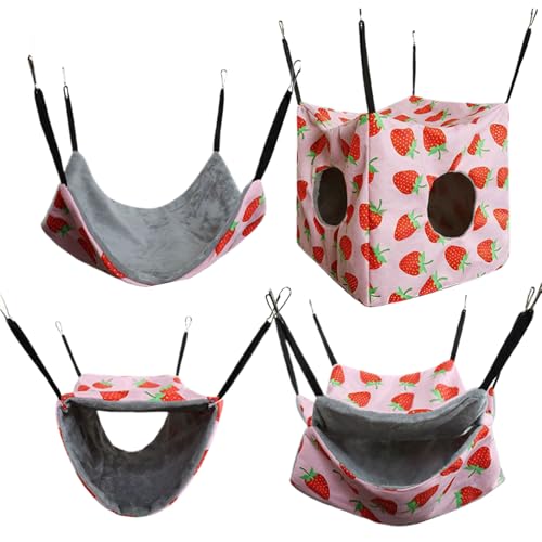 Jongyumo Hamster Hängematte für Käfig,Bequeme Hängematte für Frettchen - Käfigzubehör Rutschfester Schlafplatz Für Hamster Eichhörnchen Und Chinchillas von Jongyumo