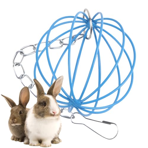 Kaninchen Heufutterautomat - Heuhalter für Kaninchenkäfig | Schwebendes Metall Futterball Käfigzubehör Für Kleintiere Hamster Chinchilla von Jongyumo