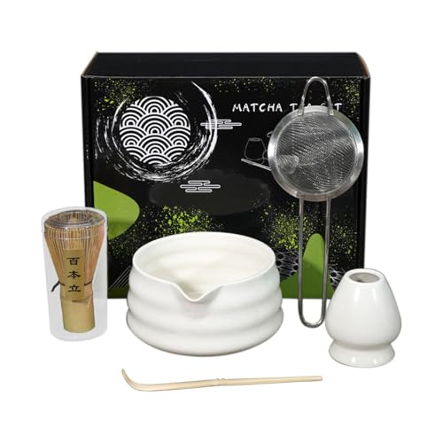 Keramik-Matcha-Set, Matcha-Schneebesen-Schaufel-Set | 5-teiliges Teeservice Matcha-Set Authentisches Design,Robustes Matcha-Set für Matcha-Liebhaber, Anfänger, Zuhause, Feld, Küche, Esszimmer, Familie Keramik-Matcha-Set, Matcha-Schneebesen-Schaufel-Set | 5-teiliges Teeservice Matcha-Set Authentisches Design,Robustes Matcha-Set für Matcha-Liebhaber, Anfänger, Zuhause, Feld, Küche, Esszimmer, Familie von Jongyumo