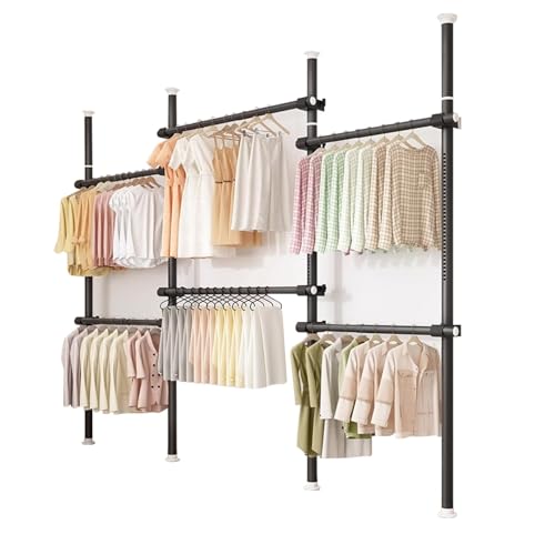 Teleskop Garderobensystem, Offene Kleiderschränke für Schlafzimmer, Robuster Kleiderschrank aus Metall, Begehbares Verstellbare Kleiderst Ordnungssystem Teleskop Garderobensystem, Offene Kleiderschränke für Schlafzimmer, Robuster Kleiderschrank aus Metall, Begehbares Verstellbare Kleiderst Ordnungssystem von Jongyumo