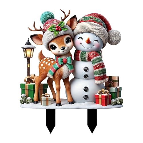 Weihnachtsstecker, Elch Und Weihnachtsdeko, Gartenstecker Balkon Weihnachts Deko Außen, 2D-Weihnachtsstecker Aus Acryl Für Den Außenbereich, Weihnachts-Neujahrsdeko Für Zuhause Weihnachtsstecker, Elch Und Weihnachtsdeko, Gartenstecker Balkon Weihnachts Deko Außen, 2D-Weihnachtsstecker Aus Acryl Für Den Außenbereich, Weihnachts-Neujahrsdeko Für Zuhause von Jongyumo