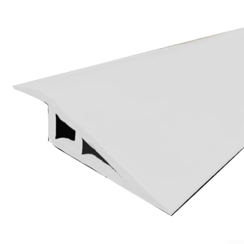 1 m flexible PVC-Bodenkantenstreifen, perfekt für Teppich- und Bodenübergänge, einfache Verklebung (weiß) von Jonikuper