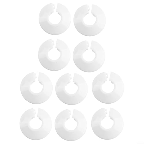 10er Set Kupferrohrrosetten für Heizkörper, rundes Design für einfaches Abdecken (10 Stück, weiß) von Jonikuper