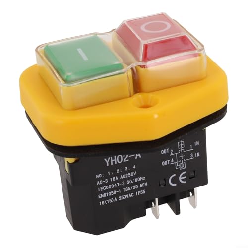 Drucktastenschalter für Gartenmaschinen 220V 18A Wasserdichtes Design, 4 Pins Anschluss von Jonikuper