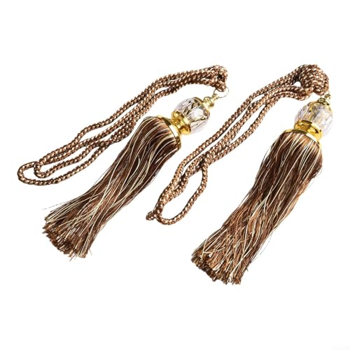 Elegante Raffhalter mit Quasten für Vorhänge in verschiedenen Farben, verleiht jedem Raum Charme (braun) von Jonikuper