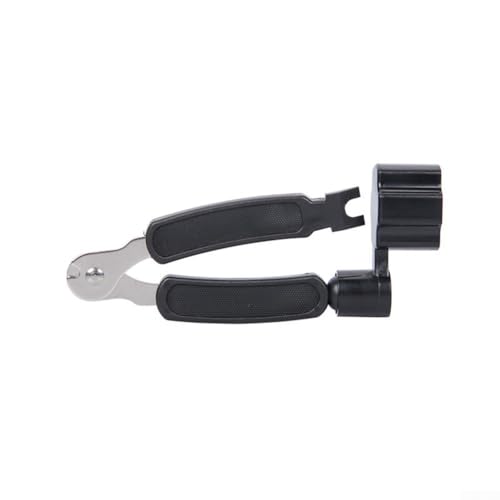 Essential Gitarren-Zubehör, multifunktionaler Saitenkurbel mit integriertem Cutter und Stiftentferner, Schwarz von Jonikuper