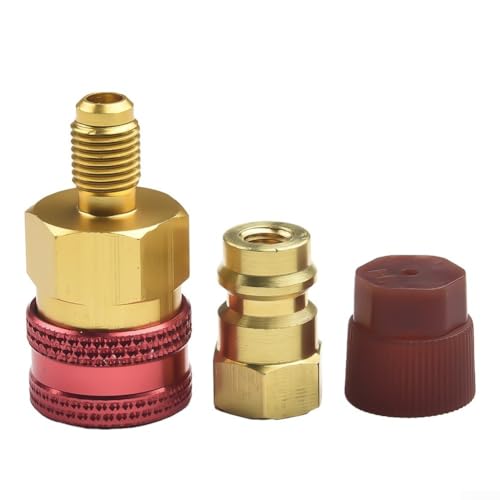 Jonikuper 2 Stück R1234YF Schnellkupplungs-Anschluss-Adapter, hohe niedrige Seite Krümmermessgerät Set mit Kugelverriegelung Design für Auto-Klimaanlage Jonikuper 2 Stück R1234YF Schnellkupplungs-Anschluss-Adapter, hohe niedrige Seite Krümmermessgerät Set mit Kugelverriegelung Design für Auto-Klimaanlage von Jonikuper