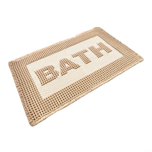 Jonikuper Badezimmer-Bodenmatte, rutschfeste Unterseite, Waffelstruktur-Design, wasserabsorbierend, schnell trocknend, für den Innenbereich (braun) von Jonikuper