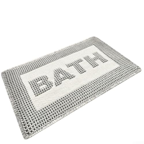 Jonikuper Badezimmer-Bodenmatte, rutschfeste Unterseite, Waffelstruktur-Design, wasserabsorbierend, schnell trocknend, für den Innenbereich (grau) von Jonikuper