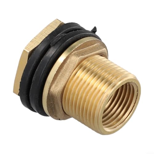 Jonikuper Bulkhead Fitting Adapter, 1/2 Zoll Buchse auf 3/4 Zoll Stecker Anschluss für Wasserturm Pool Aquarium Eimer mit Gummidichtung von Jonikuper