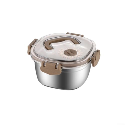Jonikuper Edelstahl-Lunchbox, Lebensmittelbehälter mit verschließbarem Deckel, Silikondichtung, auslaufsicheres Design für Schule, Arbeit, Büro, mehrere Größen erhältlich, 18 x 18 x 9 cm bis 20 x 20 x Jonikuper Edelstahl-Lunchbox, Lebensmittelbehälter mit verschließbarem Deckel, Silikondichtung, auslaufsicheres Design für Schule, Arbeit, Büro, mehrere Größen erhältlich, 18 x 18 x 9 cm bis 20 x 20 x von Jonikuper