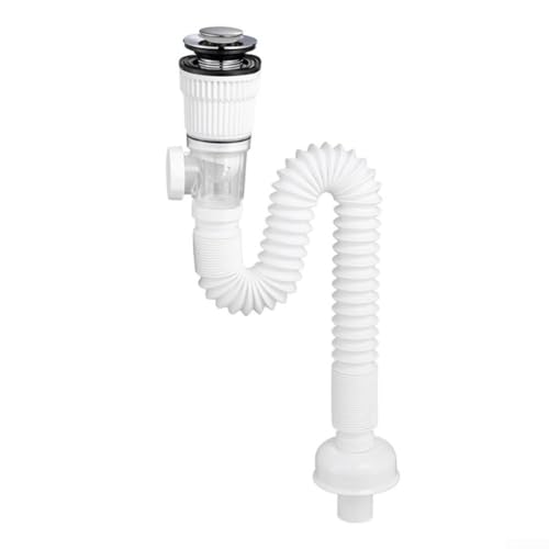Jonikuper Einziehbares Waschbecken-Ablaufrohr-Set, Pop-Up-Waschbecken-Ablaufgarnitur mit Überlaufschutz, ausziehbares Sanitär-Set für Badezimmer, Waschtisch, Weiß Jonikuper Einziehbares Waschbecken-Ablaufrohr-Set, Pop-Up-Waschbecken-Ablaufgarnitur mit Überlaufschutz, ausziehbares Sanitär-Set für Badezimmer, Waschtisch, Weiß von Jonikuper