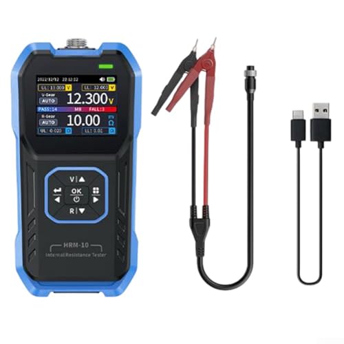 Jonikuper Für HRM-10 Professionelles Batterie-Innenwiderstandsmessgerät mit TFT-Farbbildschirm, automatische Datenaufzeichnung, Gleichspannungsmessgerät, 200 Ohm Bereich (D) von Jonikuper