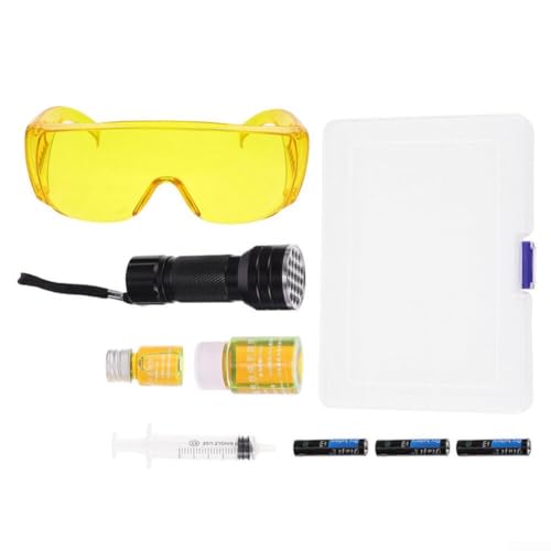 Jonikuper Professionelles UV-Leckerkennungs-Set mit LED-Taschenlampe, geeignet für Klimaanlagen, HVAC-Testgeräte, mit Schutzbrille und Aufbewahrungsbox Jonikuper Professionelles UV-Leckerkennungs-Set mit LED-Taschenlampe, geeignet für Klimaanlagen, HVAC-Testgeräte, mit Schutzbrille und Aufbewahrungsbox von Jonikuper